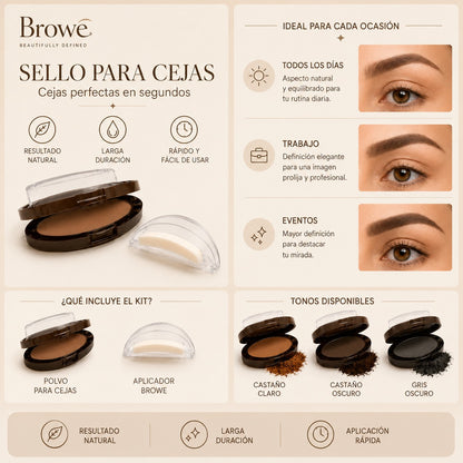 Sello de Polvo para Cejas Arqueadas Naturales