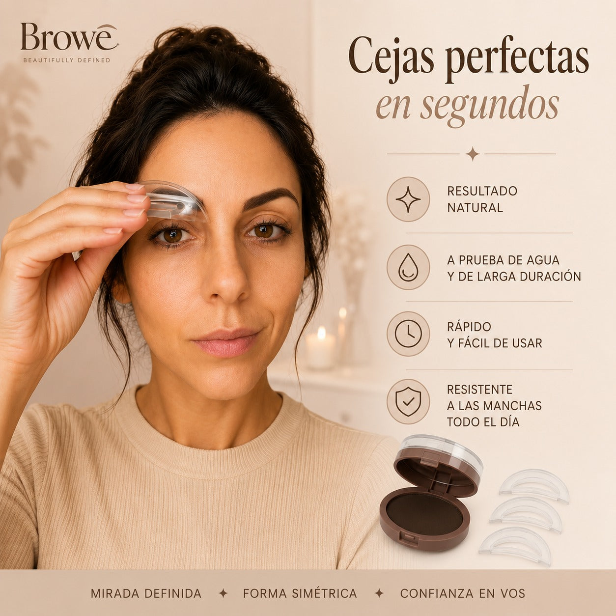 Sello de Polvo para Cejas Arqueadas Naturales