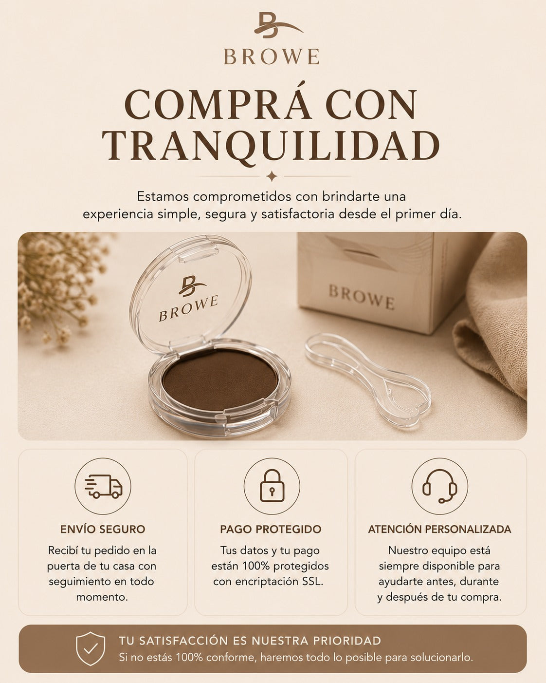 Sello de Polvo para Cejas Arqueadas Naturales